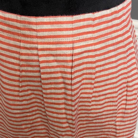 Ann Taylor LOFT Pink and Orange Striped Linen Skirt - Picture 2 of 9
